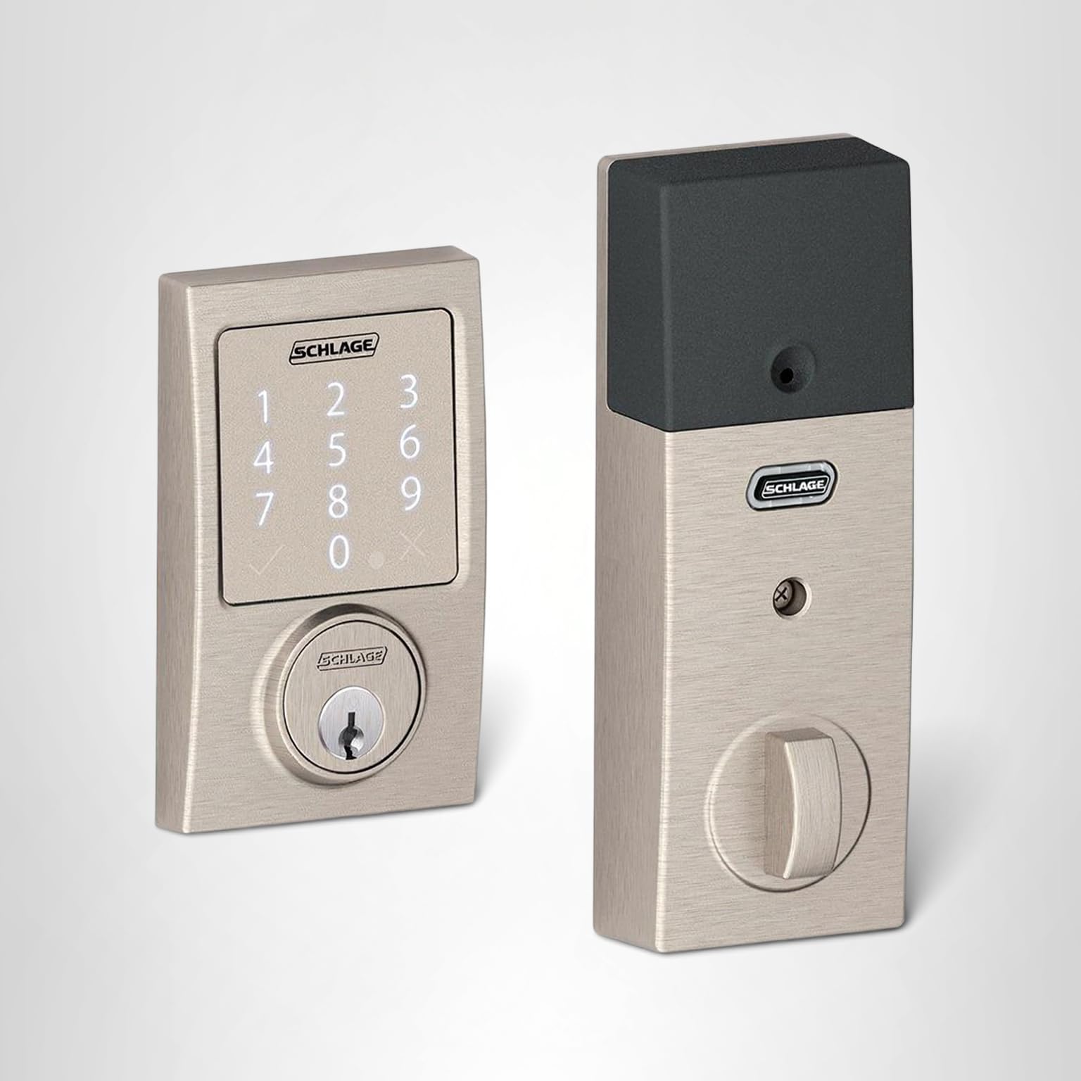 SCHLAGE Sense Smart Deadbolt with Century Trim in Satin Nickel